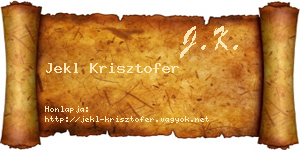 Jekl Krisztofer névjegykártya